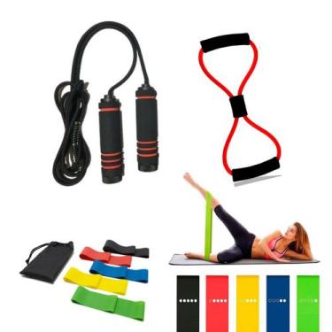 Imagem de Kit 7 itens para tonificação funcional corporal ginastica aerobico mal