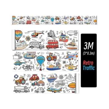 Imagem de Rolo De Desenho E Colorir DIY Para Crianças 0.9/3M Papel De Graffiti D