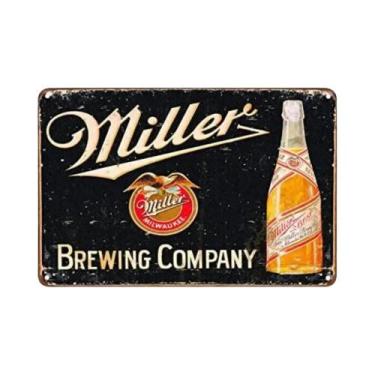 Imagem de Placa De Alumínio RetroBrew Miller Brewing Com Logotipo Brilhante Para