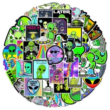 Imagem de Pacote de adesivos Alien Anime Waterproof Vinyl 50 unidades 4-7 cm - Y