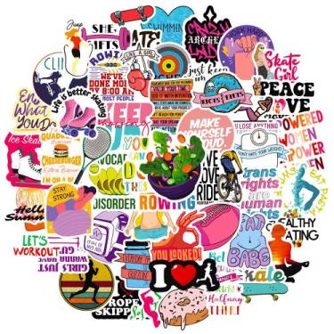 Imagem de Pacote de adesivos inspirador, 50 unidades para perda de peso, tema es