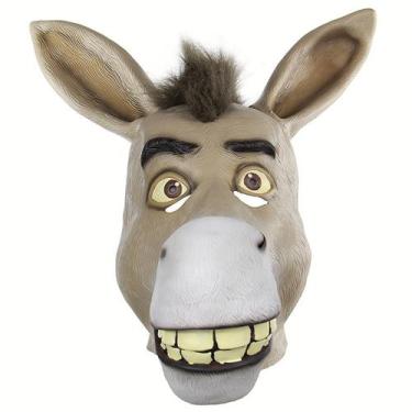 Imagem de Máscara de látex de burro para rosto inteiro, adereço de fantasia de H
