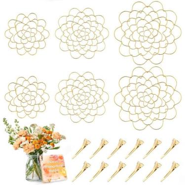 Imagem de Suporte para arranjos de flores em aço inoxidável Yncotte Gold (6 unid