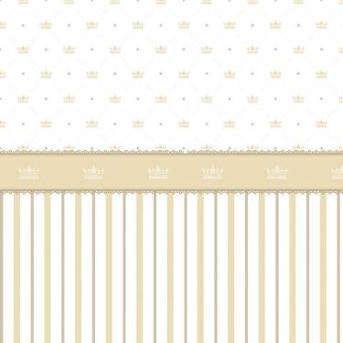 Imagem de Papel De Parede Coroas E Listra Douras Quarto Bebê Infantil