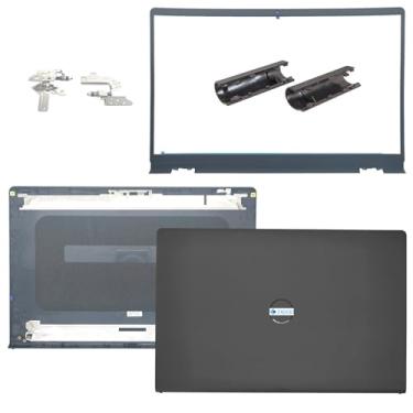 Imagem de Jxjslp Capa traseira LCD de substituição com moldura frontal com dobradiças com tampa de eixo para laptop Dell Inspiron 15 3510 3511 3515 3520 3525 Series 0WPN8 00WPN8 9WC73 09WC73 AP3LE000901 Preto