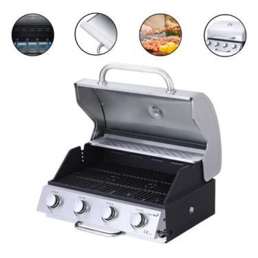 Imagem de Churrasqueira Gás Inox Embutir 4 Queimador Grelha Americana - Importwa