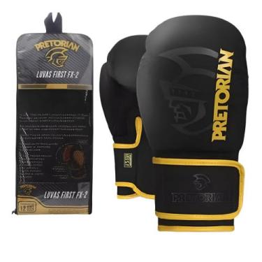 Imagem de Luva De Boxe Muay Thai Kickboxing First Fx2 Preto/Amarelo Pretorian, 1