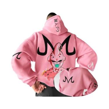 Imagem de Moletom Masculino Dragon Ball Z Majin Buu Rosa, Estilo Anime, Cosplay,