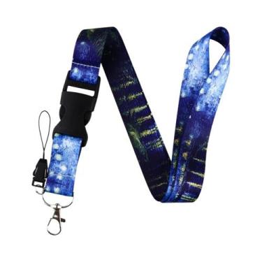 Imagem de Cordão De Pescoço Com Estampa De Borboleta E Lua, Suporte Para Crachá 