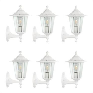 Imagem de 6 Arandelas Colonial 60W TLF 26 Alumínio E27 Taschibra Bivolt, Branco