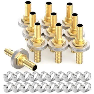 Imagem de Encaixe de anteparo de mangueira Barb Thru-Bulk GASHER 1/2 a 1/2 com b