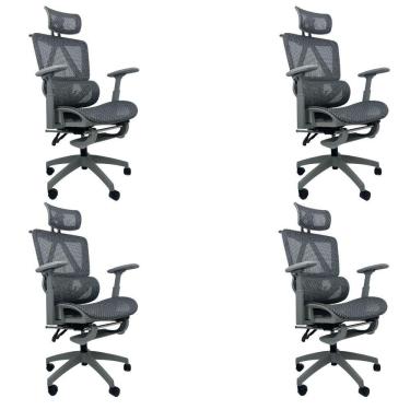 Imagem de Kit 4 Cadeiras de Escritório Presidente Executiva Oficial Titan Cinza