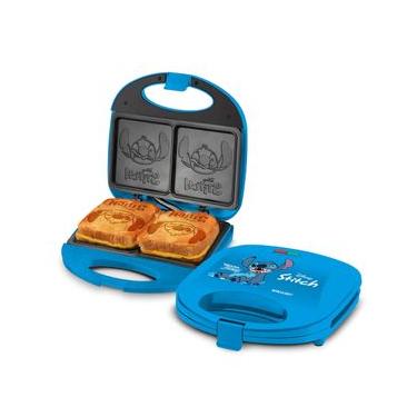 Imagem de Sanduicheira Elétrica Mallory Stitch - Placas com Design Exclusivo, Superfície Antiaderente, Luzes LED, Alça com Toque Frio e Trava de Segurança