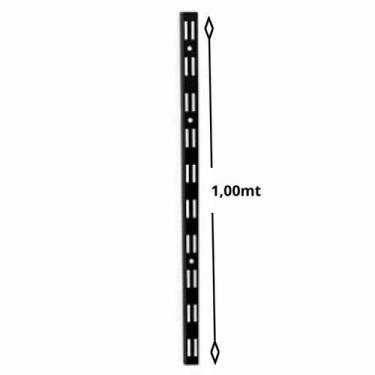 Imagem de Kit 4 Trilhos Cremalheira Rasgo Duplo Closet 100 Cm Preto - Formaclose