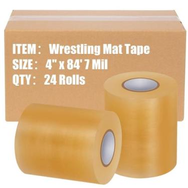 Imagem de Fita para tapete de luta livre Pangda 10 cm x 25,6 m PVC transparente