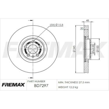 Imagem de Par Disco Freio Dianteiro S90 2016 a 2021 Fremax BD7297
