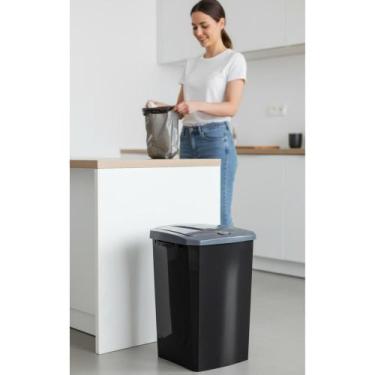 Imagem de Lixeira 40L Automática Coleta Seletiva Preto Compacta - Congratulation