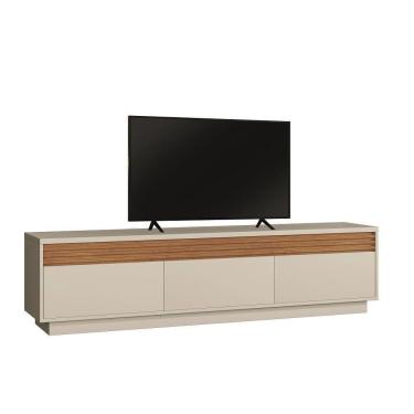 Imagem de Rack Madrid 3 Portas Para Tv Até 75 Polegadas Detalhe Ripado - Mavaular Noronha/off White