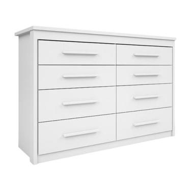 Imagem de Comoda 8 Gavetas Elegance Branco Batrol, Branco