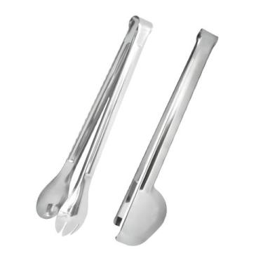 Imagem de Kit 2 Pegador Inox Universal Salada Cozinha Churrasco 29cm Multiuso Sa