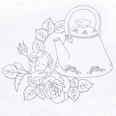 Imagem de Pano de Prato Extra para Colorir Estilotex - 45 X 72cm, Rosas