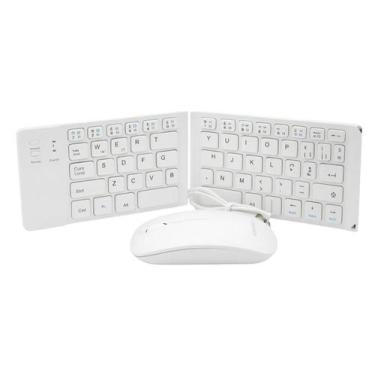 Imagem de Mini Teclado Dobrável e Mousse Para Celular Tablet e Notebook com Ç - 