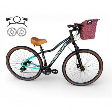 Imagem de Bicicleta Aro 29 Feminina Absolute Hera Retrô Vintage Hidráulica 21v Selim Confortável...