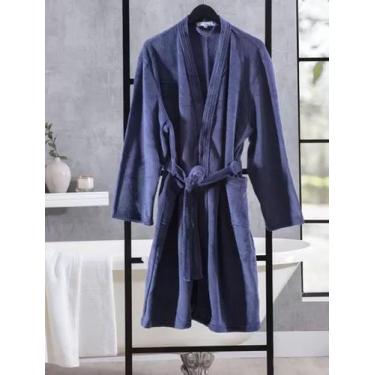 Imagem de Roupao Adulto Soft Fofinho Jolitex - Jolitex Ternille, Azul marinho, G