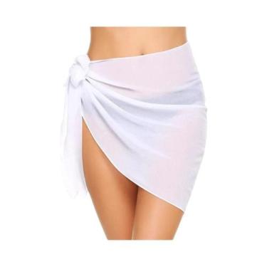 Imagem de Saia Sarong de Chiffon para Praia - Curta, Transparente e Ideal como C