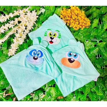 Imagem de Toalha de banho bebe mafessoni com orelhinha, verde
