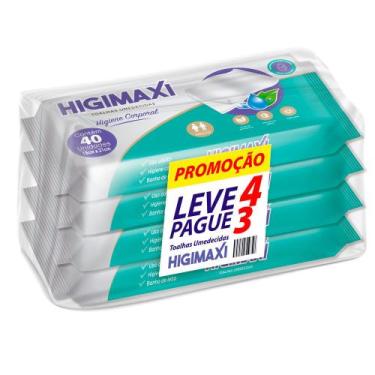 Imagem de Toalha Umedecidas Higimaxi Premium Corporal 4 Pacotes com 40 Unidades 