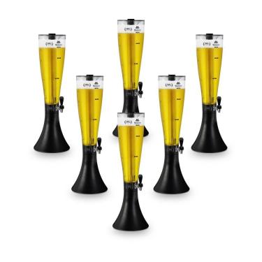 Imagem de Kit 6 Torres de Chopp Tulipa KIT0403 3,5L em Policarbonato com Gel Super Gelada para Bebidas Marchesoni