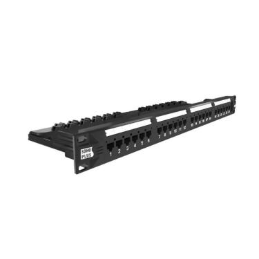 Imagem de Patch Panel Sohoplus Cat.5e 24 Portas para Cabeamento Estruturado Categoria 5e U UTP Preto Furukawa