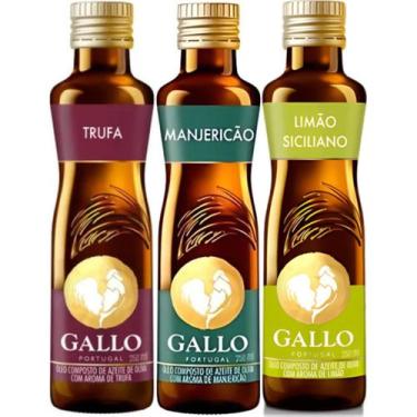 Imagem de Kit Azeite Gallo Trufa Limão Siciliano e Manjericão 250ml