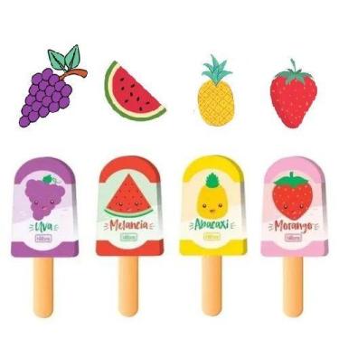 Imagem de Borracha FoFa Picolé com Cheirinho de Fruta Tilibra - Unidade/Kit, KIT