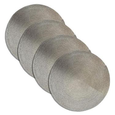 Imagem de Jogo americano pvc rio branco 38cm redondo 4pcs - Niazitex, OURO