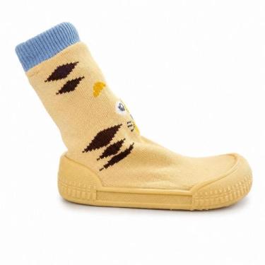 Imagem de Meia com Sola Infantil Menino Pimpolho Tigre 74292 Marrom, Marrom, 22