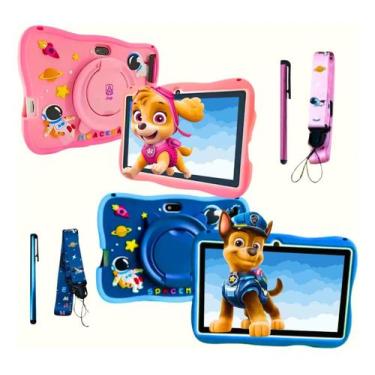 Imagem de Tablet Infantil Azul 7 Polegadas Android 14 128GB 6GB RAM WiFi Kids Ca