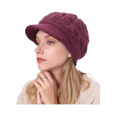 Imagem de Gorro De Lã Quente E Espesso Com Ponto Trançado, Pelúcia, Proteção Con