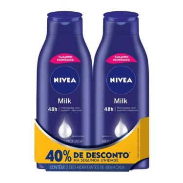 Imagem de Kit Loção Deo Hidratante Nivea Milk 2 Unidades 400ml Cada