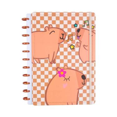 Imagem de Caderno Disko g Capa Dura 80 Folhas Reposicionáveis Bege