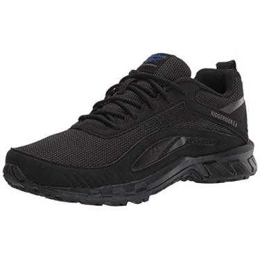 Imagem de Reebok Ridgerider 6.0 Tênis de caminhada masculino, Núcleo preto/azul quadrado/metálico, 12.5