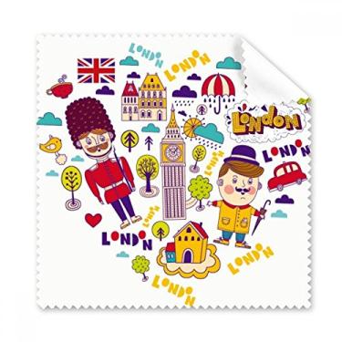 Imagem de Cortina de telefone em forma de coração vermelha Grã-Bretanha, Reino Unido, pano de limpeza, 5 peças