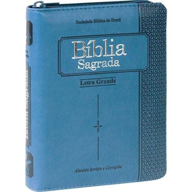 Imagem de Bíblia Sagrada Letra Grande com índice digital e zíper + Marca Página
