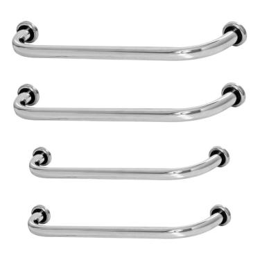 Imagem de Kit 4 Barras De Apoio De Segurança Para Banheiro 60cm E 80cm