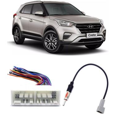 Imagem de Kit Chicote de Ligação + Chicote Adaptador de Antena Hyundai Creta 2017 2018 2019