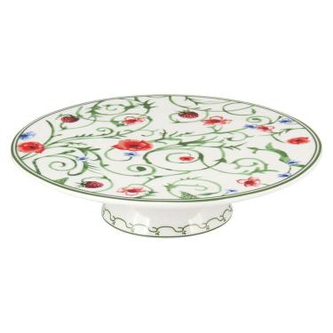 Imagem de HOME&CO DELICATA PRATO BOLO 7x26x26cm BONECHINA VERDE COM PÉ
