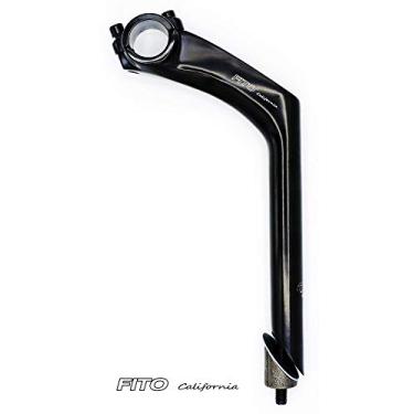 Imagem de Haste para guidão de liga de alumínio Fito – TWIN 2 BOLT – Gola de ganso, barra de manípulo: 25,4 mm, moldura: 22,2 mm, para bicicletas de cruzeiro, BMX Bikes, bicicletas confortáveis (preto)