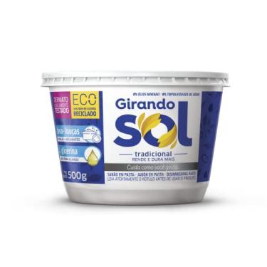 Imagem de Girando Sol Sabão Em Pasta Tradicional 500G Sabão Pasta Multiuso Branco Com Pura Glicerina Contém 1 Pote De 500G