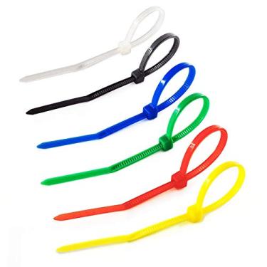 Imagem de HS Pequenos zíperes de fiação finos de 15 cm, multicolorido, 8 kg, laços de plástico arco-íris para luzes/fio/artesanato, verde, amarelo, preto, branco, azul, vermelho, pacote com 600